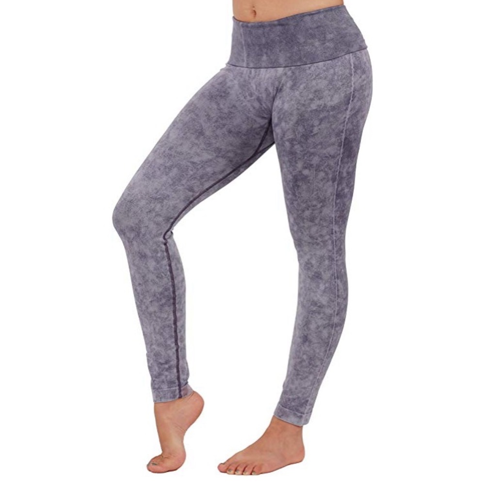 80s style Acid Washed Yoga Legging High Waisted - Picture 4 of 4